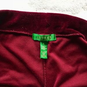 Ralph Lauren burgundy velvet pants